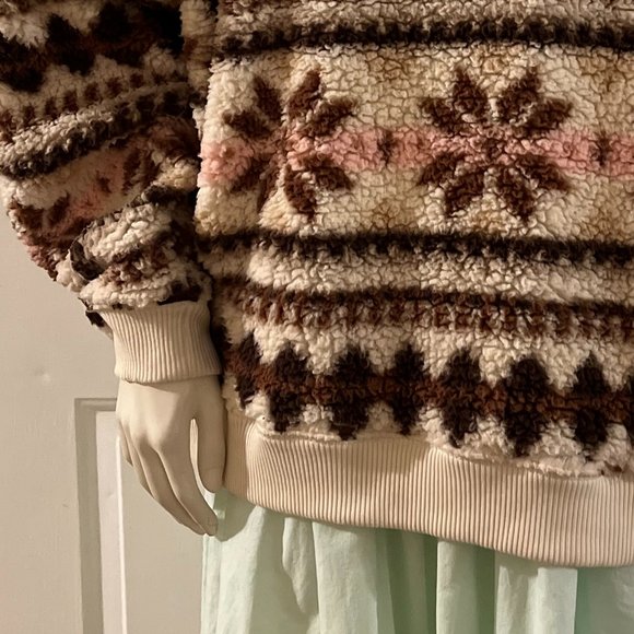 Aerie Multicolor Patterned Sherpa Hoodie - Picture 3 of 13